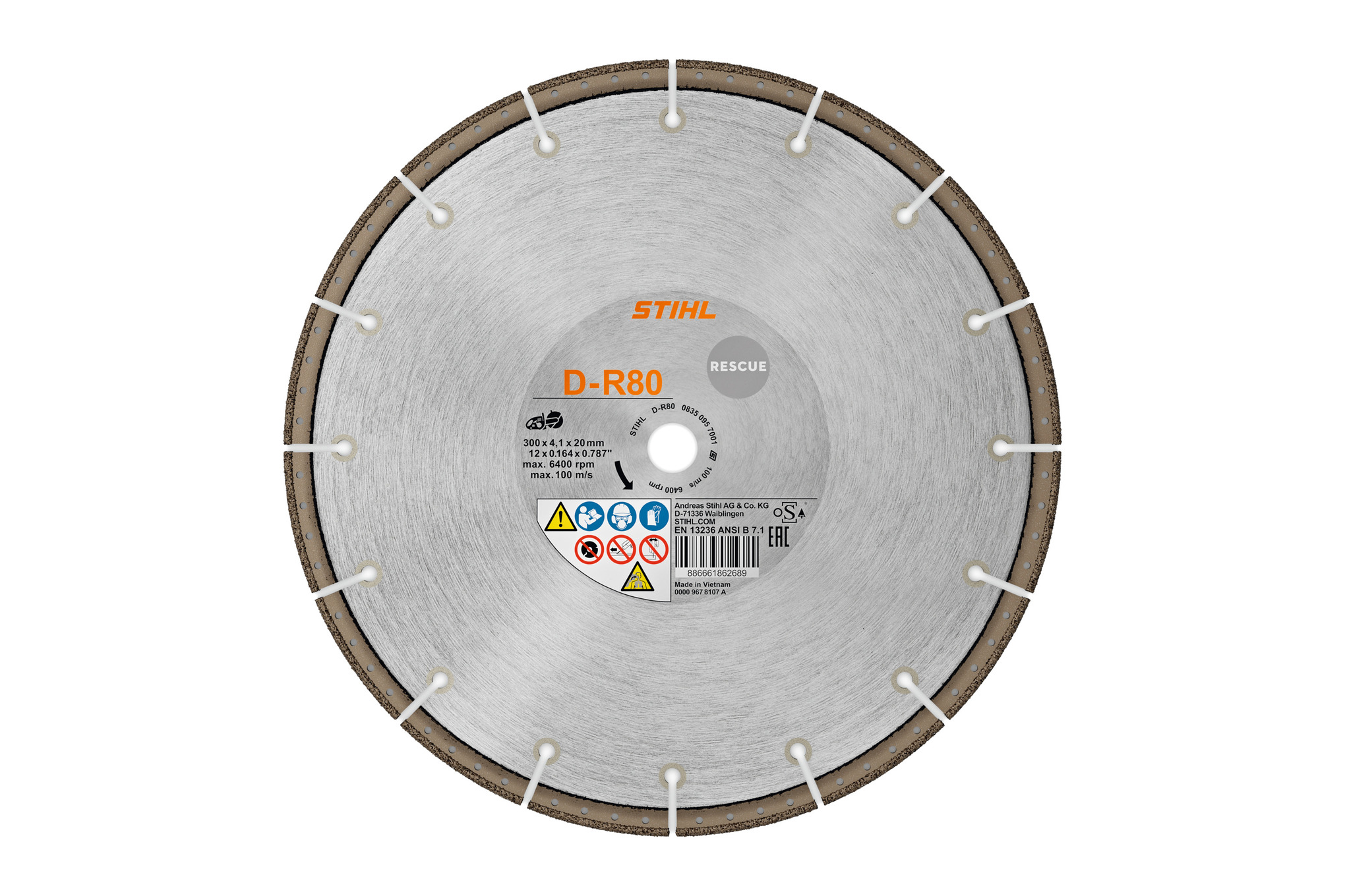 D-B10 diamond cutting wheel - Rescue - 12"