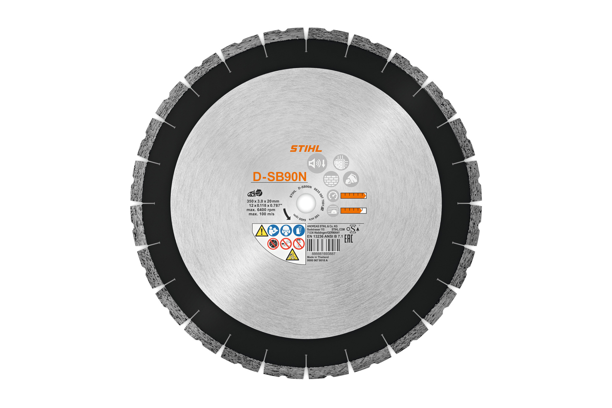 Diamond cutting wheel - Ø 300mm/12", Concrete/Hardstone, D-SB90N