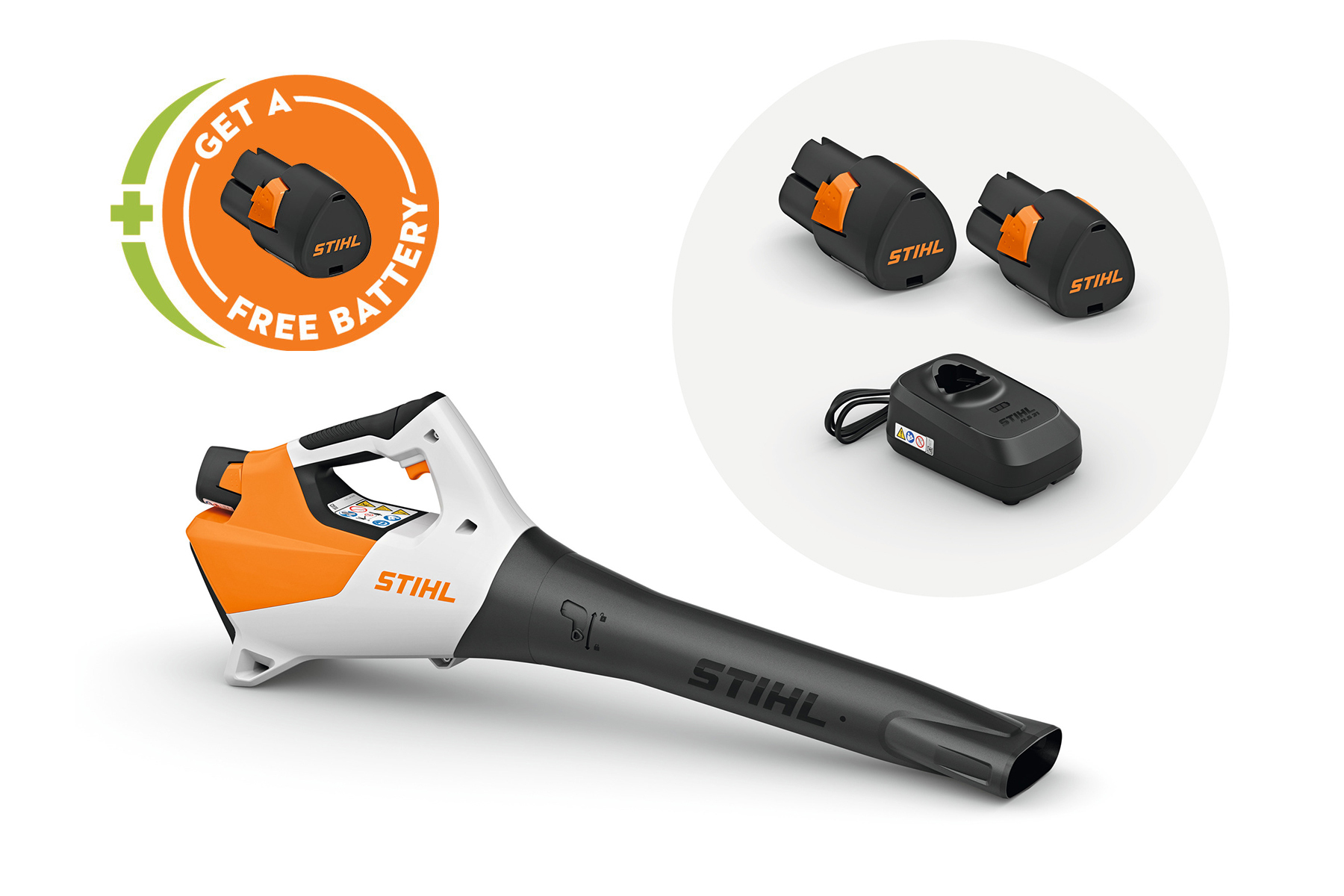 BGA 30 Cordless Blower with 2x AS 2 batteries and ALS 31 charger