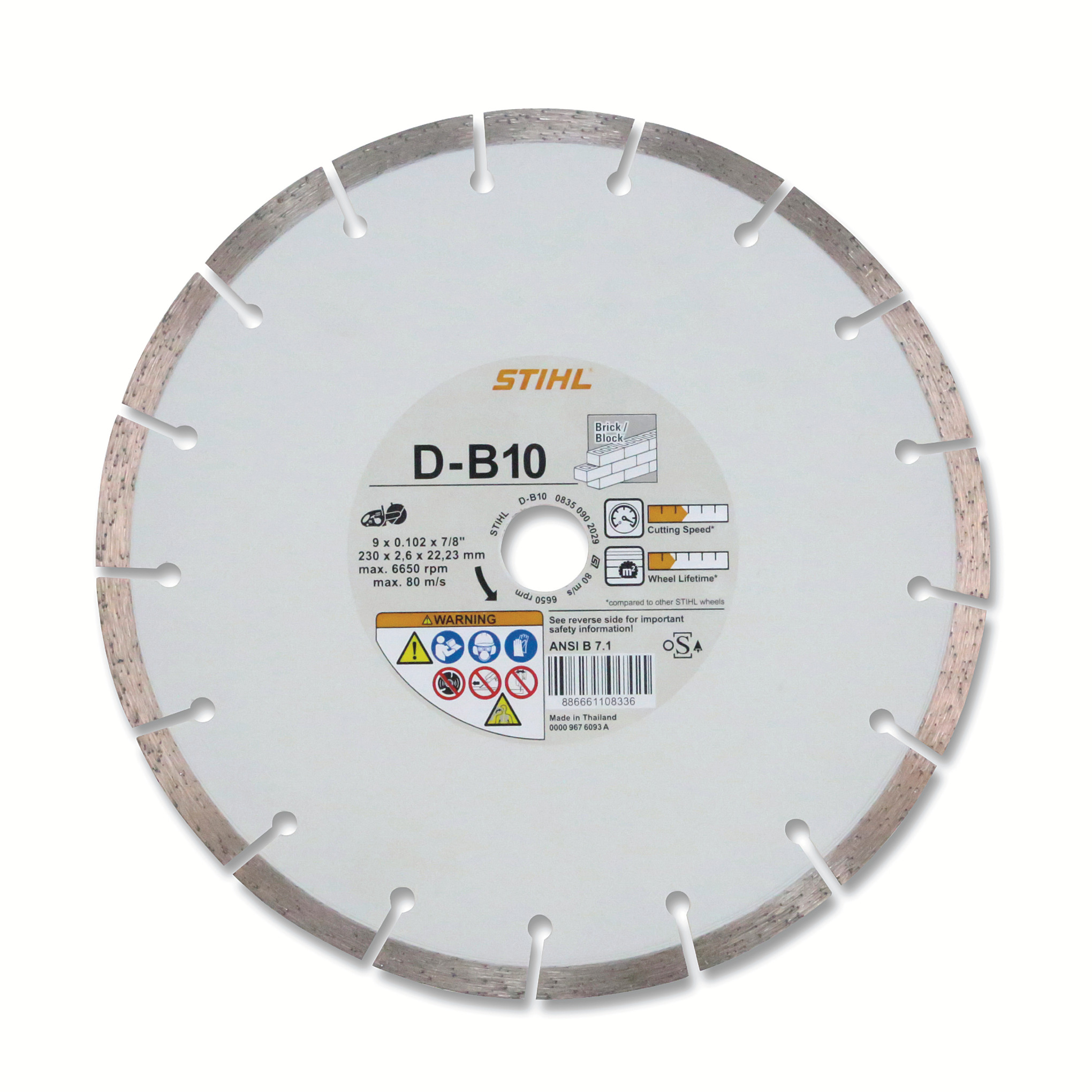 D-B10 diamond cutting wheel - Concrete - 9-16"