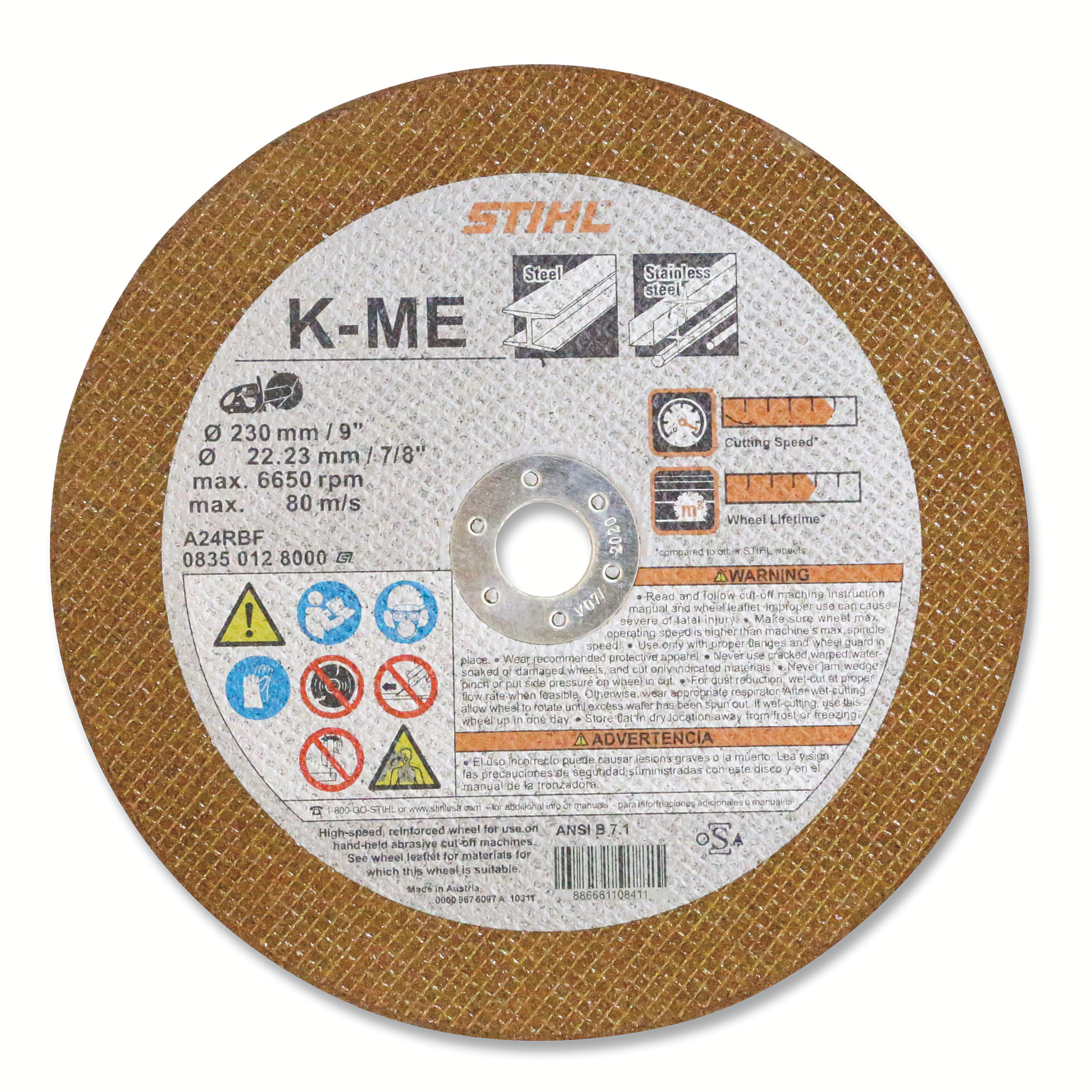 K-ME abrasive cutting wheel - Steel - 9"