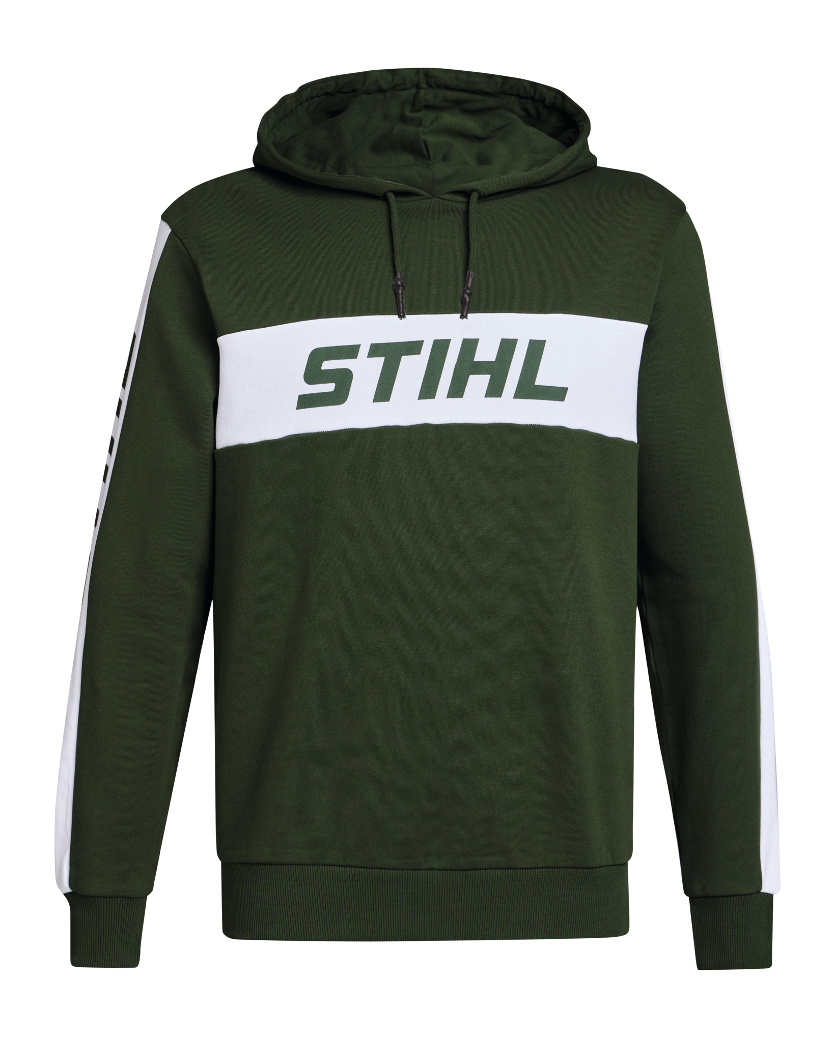 STIHL green colourblock hoodie