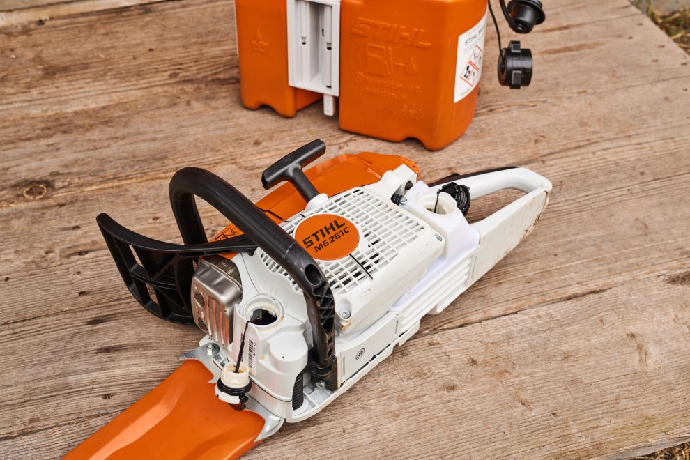 STIHL fuel tank cap close-up