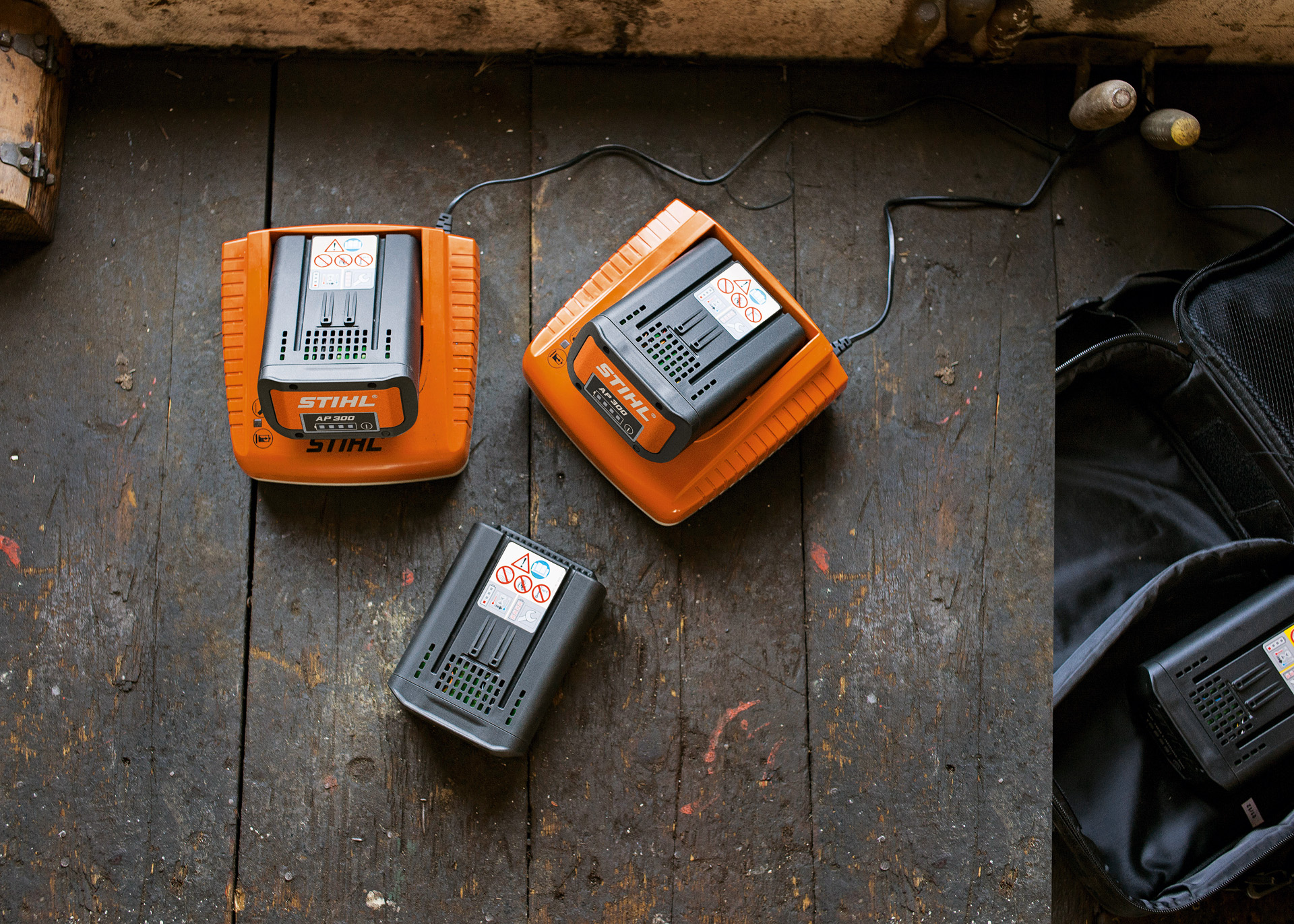 A STIHL battery and charger 