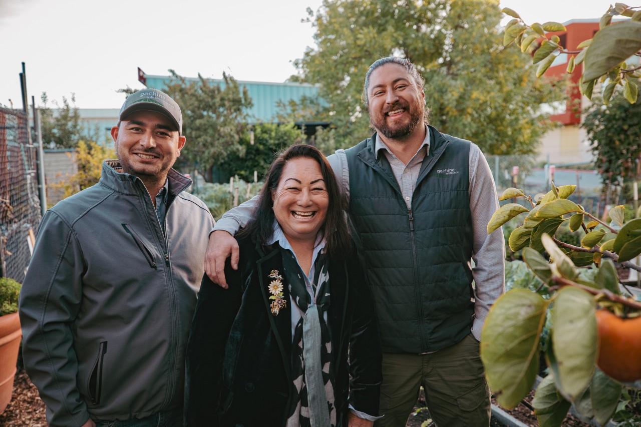 Jaclyn Ishimaru-Gachina, CEO of Gachina Landscape Management, with her sons Michael Gachina